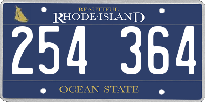 RI license plate 254364