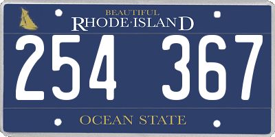RI license plate 254367