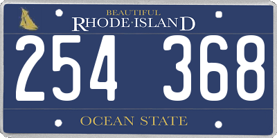 RI license plate 254368
