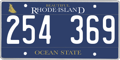 RI license plate 254369