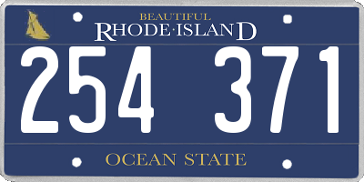 RI license plate 254371