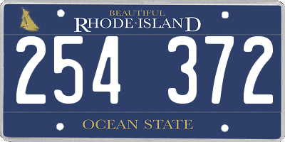 RI license plate 254372