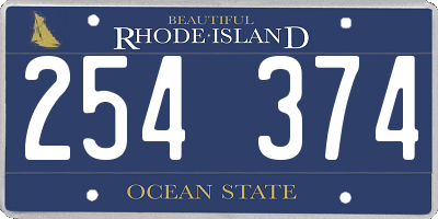 RI license plate 254374