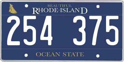 RI license plate 254375