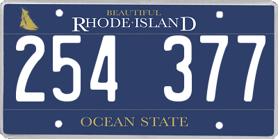 RI license plate 254377