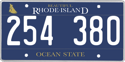RI license plate 254380