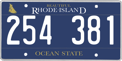 RI license plate 254381