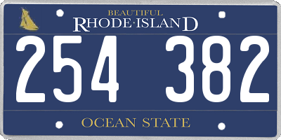 RI license plate 254382