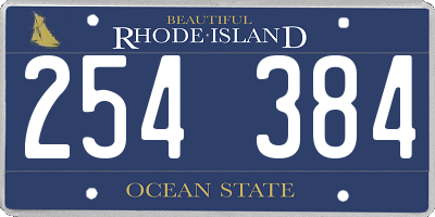RI license plate 254384