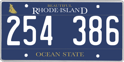 RI license plate 254386