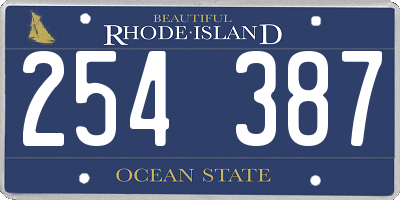 RI license plate 254387