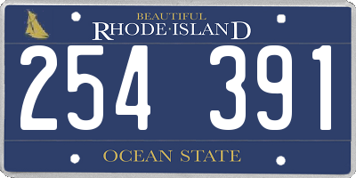 RI license plate 254391