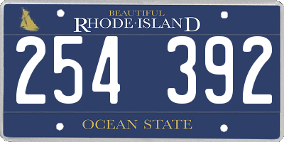RI license plate 254392