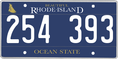 RI license plate 254393