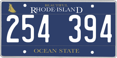 RI license plate 254394