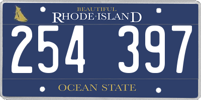 RI license plate 254397