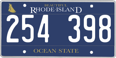 RI license plate 254398