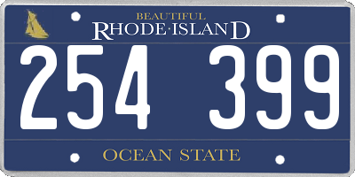 RI license plate 254399