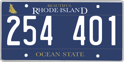 RI license plate 254401