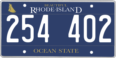 RI license plate 254402