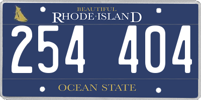 RI license plate 254404