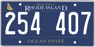 RI license plate 254407