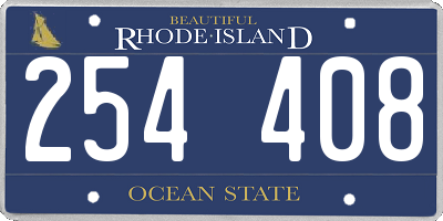 RI license plate 254408