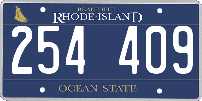 RI license plate 254409