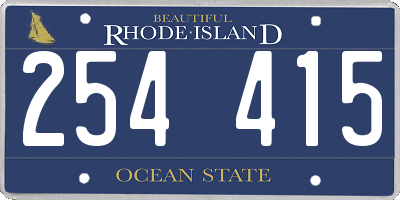RI license plate 254415