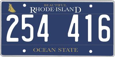 RI license plate 254416