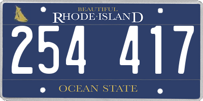 RI license plate 254417