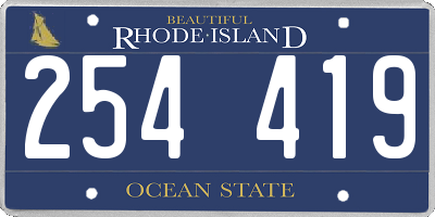RI license plate 254419