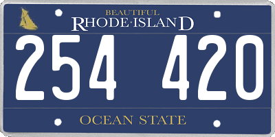 RI license plate 254420