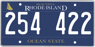 RI license plate 254422