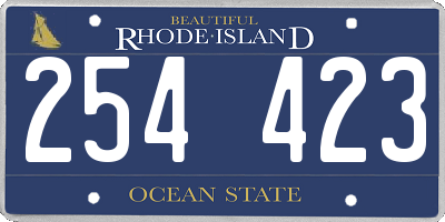RI license plate 254423