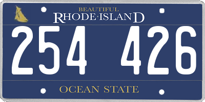 RI license plate 254426