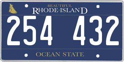 RI license plate 254432
