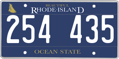 RI license plate 254435
