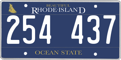 RI license plate 254437