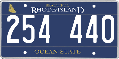 RI license plate 254440