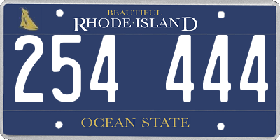 RI license plate 254444