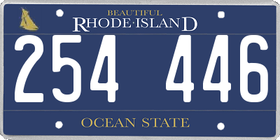 RI license plate 254446