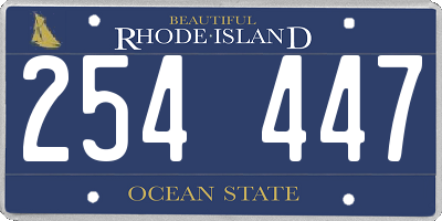 RI license plate 254447