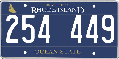 RI license plate 254449
