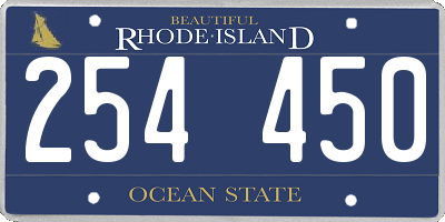 RI license plate 254450