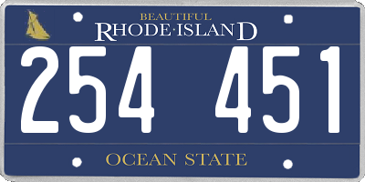 RI license plate 254451