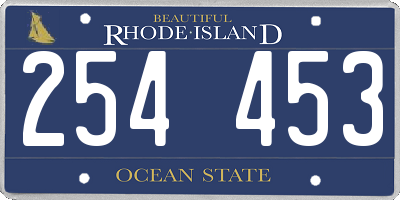 RI license plate 254453