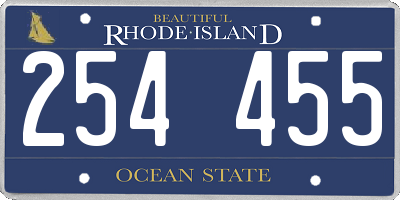 RI license plate 254455