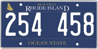 RI license plate 254458