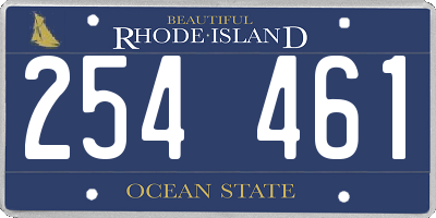 RI license plate 254461